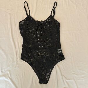 NWOT Black Lace Body Suit Size Large